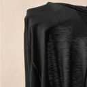 Women's V Neck Tee Short Sleeve Drop Shoulder Loose T-Shirts Casual Tops (Black, L)