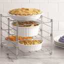 Nifty 3-Tier Oven Rack Non-Stick, Dishwasher Safe, Use for Cooking Casseroles, Compact Collapsible Kitchen Storage, Chrome-Plated Steel Construction