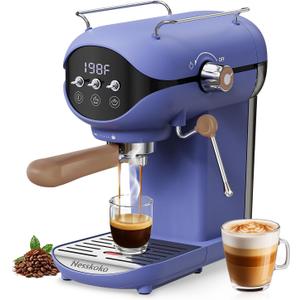 Espresso Machine with Steam Milk Frother Semi Automatic 20 Bar Compact Blue with Toggle Switch for home Cafetera Espresso, Latte, Cappuccino, Americano, Macchiato