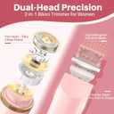 2025 Upgraded Bikini Trimmer for Women, Dual-Head Shaver with LCD Display, Ceramic-Blade Pubic Hair Trimmer, IPX7 Waterproof Wet & Dry Shower Shaver, Travel-Ready Gift Pouch (Light Pink)