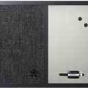 MasterVision 18" x 24", Dry Erase Whiteboard & Bulletin Board Combo, Stylish Metallic Silver, Textured Black Fabric Push Pin Board, Black Wood Frame