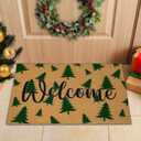 Winter Doormat Welcome Floor Mat Winter Rubber Outdoor Rugs Decorative Coir Non Slip Doormat for Front Porch Decor Home Entrance Indoor Outdoor