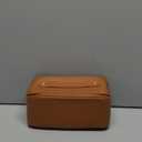 Personalized Makeup Bag for Women - Customized Large Travel Cosmetic Bag with Initial and Name - Premium PU Leather Toiletry Bag with Compartments and Handle for Travel Essentials & Gifts, orange