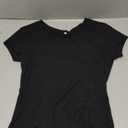 GEMBERA Womens' Stretchy V Neck Short Sleeve Gym Workout Form Fitted Casual Basic Top T-Shirt Size XL