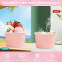 120Pcs Pastel Ice Cream Cups 12 oz Disposable Colored Theme Paper Dessert Snack Bowls Pastel Rainbow Yogurt Cup Containers for Food Soup Candies Baby Shower Birthday Spring Colorful Party Supplies