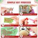 KEYIFA Christmas Diamond Painting Kit, DIY Reindeer Diamond Art for Adults, Diamonds Painting Pendant Special Shaped Rhinestone Window Hanging Ornaments Home Garden Wall Door Decoration, 20cm Width