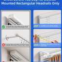 Over-Blinds Curtain Rod Brackets for Outside-Mounted Blinds, Blinds Curtain Rod Brackets for 1.32 Rectangular Headrails, Tool-Free No-Drill Installation for Apartments, Rentals Set of 4 (White)