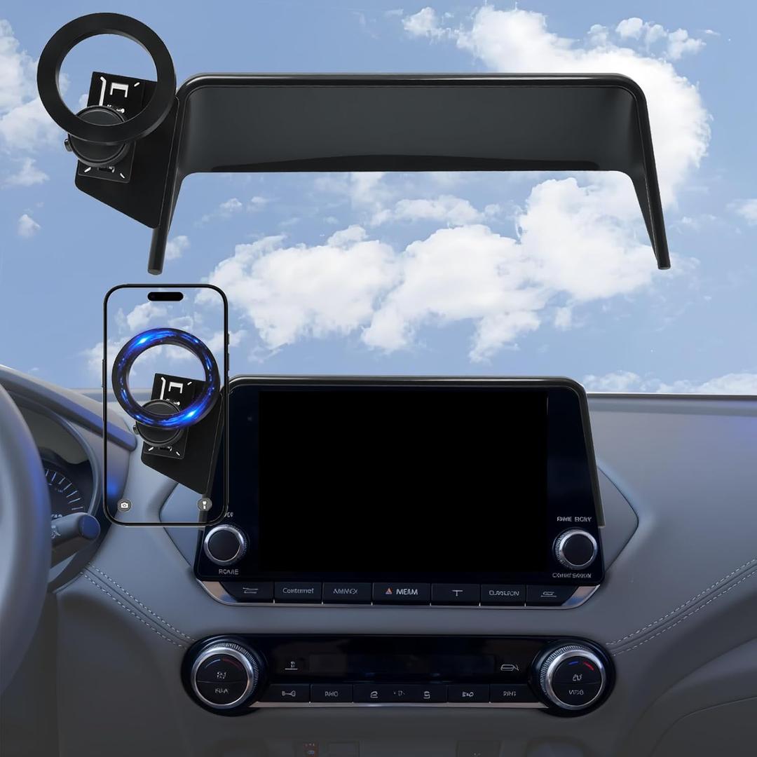 Car Phone Holder for 2020-2025 Sentra Accessories / 2021-2025 Nissan Rogue / 2019-2025 Altima Accessories, 8 inch Screen Fixed Clip, 360 Rotation, Compatible with MagSafe
