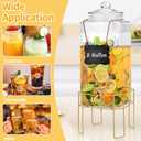 Drink Dispenser,2 Gallon Drink Dispensers for Parties,Beverage Dispenser with Stand,Glass Lid and Stainless Steel Spigot Leak-proof, Ideal for Lemonade,Juice, Tea, and Party Drinks