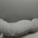 Momcozy J-Shaped Pregnancy Pillow for Sleeping with Cooling Cover, Side Sleeper Support for Belly, Hip & Leg, Deep Grey