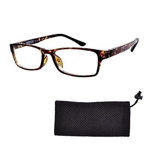Fullwosing Reading Glasses +4.25 Mens Womens Eyeglasses Office Eyewear Tortoise Frame