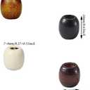 200Pcs Large Hole Barrel Wood European Loose Beads 4 Colors Natural Wooden Dreadlock Hair Braid Beads for Hair Braids Jewelry Bracelet Necklace Making 16x16-17mm