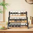 Spice Rack Organizer for Countertop , 3-Tier Spice Storage Holder with Magnetic Connetion for Kitchen , Durable Syrub Rack with Fall Protection ,Versatile Display Rack for Wine Bottles,Cosmetics.