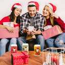 Funny Christmas Beer Glass for Men Women, 16 oz Holiday Glass Drinking Cups, White Elephant Gifts for Men Women, Christmas Glass Cup Party Supplies Table Decor Stocking Stuffers