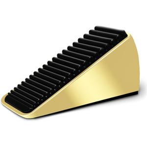 Strongest Heavy Duty Door Stoppers - Tall Door Stop Wedge Large Door Stoppers for Bottom of Door, Tall up to 2.6 in Doorstop Zinc Alloy and Silicone Made Suits Any Heavy Door Any Smooth Floor(1gold)