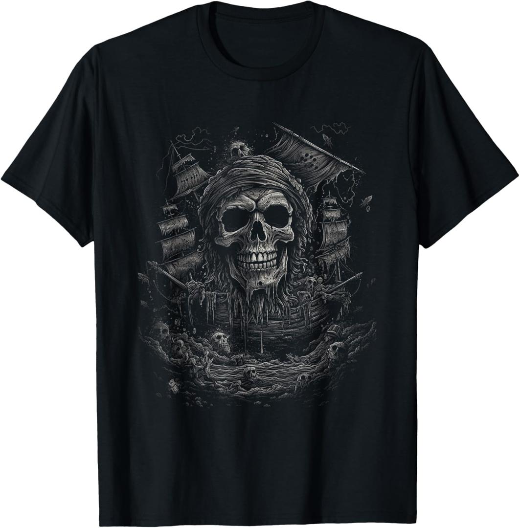 Skull & Crossbones, Pirate Vintage T-Shirt, Size: S