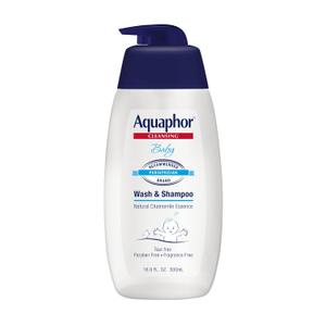 Aquaphor Baby Wash and Shampoo - Mild, Tear-free 2-in-1 Solution for Babys Sensitive Skin - 16.9 fl. oz. Pump