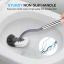 SetSail Toilet Brush and Holder Set, Compact Size Curved Toilet Bowl Brush for Bathroom Deep Cleaning with Stainless Steel Handle Toilet Cleaner Brush, Grey