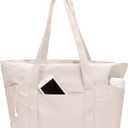 CTWWFS Tote Bag for Women, Travel Essentials Large Tote Bag with Zipper, Top Handle Handbag for Travel, Work (Beige)