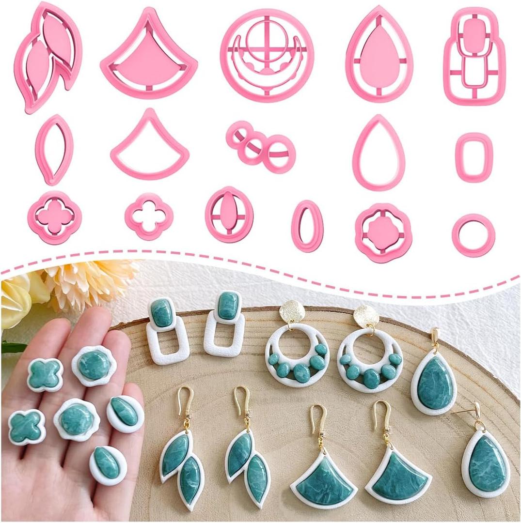 Keoker Embedded Clay Cutters - Polymer Clay Jewelry Making Tools, Earring Cutters