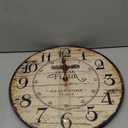 14 Inch Retro Vintage French Country Style Round Wooden Wall Clock Silent Battery Operated Non-Ticking Decorative Clock for Office Farmhouse Bedroom