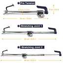 Tevlaphee Universal Steering Wheel Brake Lock Anti-Theft Retractable Double Hook Car Clutch Pedal Lock for Car Truck SUV Van Security with 3 Keys (Max length of 33.5")