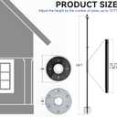 ZMTECH 10 FT Flag Pole in Ground with Solar Light, Heavy Duty Flag Pole Holder for Outside House with Solar Light and 5 Pronges Base, Flag Pole Kit for Outdoor Garden Decor(1 Pack,Without Flag)