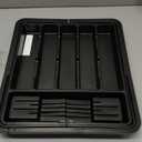 Homecor Silverware Organizer - Expandable Large Kitchen Drawer Organizer Utensil Organizer with 2 Removable Knife Blocks, 22"x 19"Cutlery Tray Drawer Dividers for Kitchen Flatware(6-9 Slots) (Black)