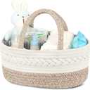 Maliton Diaper Caddy Organizer for Baby, Cotton Rope Baby Gift Basket, Portable Diaper Organizer for changing table, Nursery Storage Organizer, Shower Gifts for Newborn,baby essentials (Large)