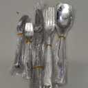 30-Piece Stainless Steel Silverware Set, Elegant Floral Engraved Cutlery Flatware Set for 6, Durable Tableware Utensil Sets Silver Include Fork Spoon Knife with Mirror Polish