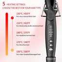 SAOSA 1.25 Inch Curling Iron for Medium-Long Hair, 7.3" Tourmaline Ceramic Barrel with Clamp, 5 Temp Settings & Auto Shut-Off, Dual Voltage 110-240V Travel Hair Curler - Black