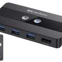 Cable Matters USB 3.0 KVM Switch HDMI 4K@60Hz for 2 Computers with 3X 5Gbps USB Ports, HDMI KVM Switch 2 Port - RF Remote Control Included