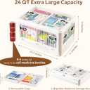 24 QT Medicine Organizer - Extra Large Medicine Storage Box,Empty First Aid Kit Portable Medical Supply Organizer with Removable Tray, Multipurpose Clear Medicine Cabinet Organizer with Wheels