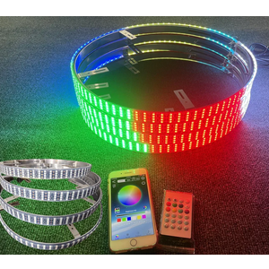 IP68 Waterproof 4Rolls 15.5" Quad Row Wheel Lights - Brightest LED Rim Lights, Dream Color Chasing, Bluetooth + Remote | for Truck, Car