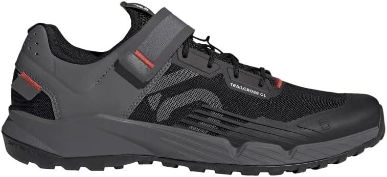 adidas Mens 5.10 Trailcross Clip-in Cycling Cycling Sneakers Shoes - Black (Core Black/Grey Three/Red), 7.5