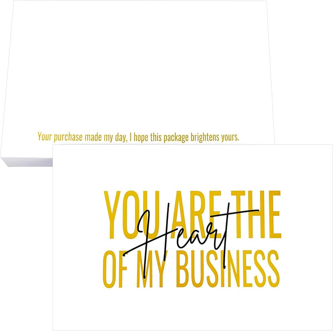 RXBC2011 Customer Thank you card You are the heart of my business cards Postcard Size 4x6 Inch Pack of 50 White