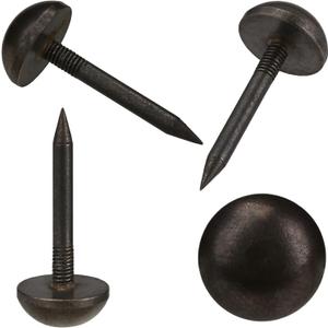 Retro Solid Pure Brass Tacks as Antique Upholstery Nails for Furniture, Decorative Push Pins for Wood,Carpet Tacks,Hardware Tacks,Cap Nails,Thumb TacksBrass Fasteners(1/2",12mm Black Color,20 Pcs)