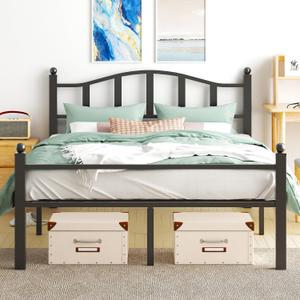 Metal Full Size Bed Frame with Headboard