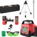 VEVOR Rotary Laser Level Kit, 2000ft 360-Degree Self Leveling Green Horizontal Laser Transit,with Tripod,Receiver,Remote Control, Scale, Toolcase, IP66 Rating Waterproof, 0.80in/100ft for Construction
