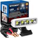 WFPOWER Clip On Spot Light for Boat, 6.3 Inch White Boat Spotlight Marine LED Waterproof Lights for Night Fishing, Spotlight for Kayak Bass Jon Fishing T-top Deck Docking Spreader Truck RV 12V