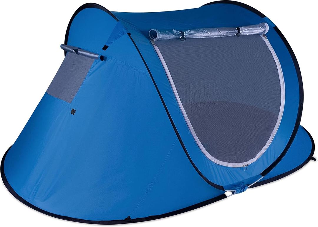 Zento Best Pop Up Beach Tent TA17 - Tent Pop Up Automatic Instant Portable Cabana – Camping Easy Set Up Windproof, Waterproof, Canopy - 3-4 Person Sunshade Shelter with UV Protection and Carry Bag, Medium to Large