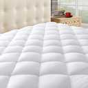 Taupiri King Quilted Mattress Pad Cover with Deep Pocket (8"-21"), Cooling Soft Pillowtop Mattress Cover, Down Alternative Mattress Protector Topper, White