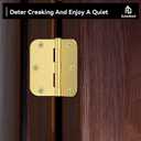 Door Hinges Satin Brass -18 Pack Gold Door Hinges 3.5 Inch Rounded Interior Door Hinge with 5/8" Radius - 3 1/2 Inches Flat Iron Brass Hinges for Residential Standard Doors