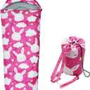 Kids Sleeping Bags - Camping Sleeping Bags with Carry Bag - Compact Sleeping Bag for Hiking, Backpacking 3 Season Warm & Cool Weather, Lightweight Waterproof Outdoor Travel for Boys Girls (Pink)