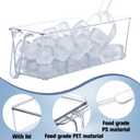 Havawish Ice Storage Bin for Freezer with Lid and Flexible Scoop Set Plastic Ice Container with Lid Handle for Home Office Fridge Storage (12.4 x 3.94 x 3.94 Inches,Clear,2 Pcs)