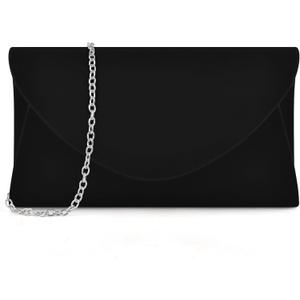 PACETAP Clutch Purses for Women, Handbags with Chain for Women Formal, Evening Bag for Wedding Party Cocktail Prom Dinner (Suede Black)