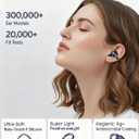 2 x Open-Ring Clip-On Wireless Earbuds, Open-Ear Pressure-Free Comfort, Lightweight & Secure, Glasses/Earrings Friendly, for Commute & Workouts (Black)