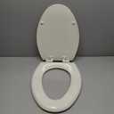 Mayfair Linden Slow Close Toilet Seat, Non Slip Heavy Duty Wood, Easy Install, Elongated, White