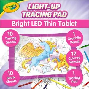 Crayola Light Up Tracing Pad Pink, Best Birthday, Holiday & Christmas Gifts for Girls & Boys, 6, 7, 8 Year Olds, Kids Toys, Light Box Art Kit for Kids 