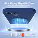 Magnetic Stand for iPhone 15 Plus Case, Liquid Silicone Case, [Compatible with MagSafe][Built-in Kickstand&Ring Holder] Anti-Scratch Soft Microfiber Lining, Midnight Blue